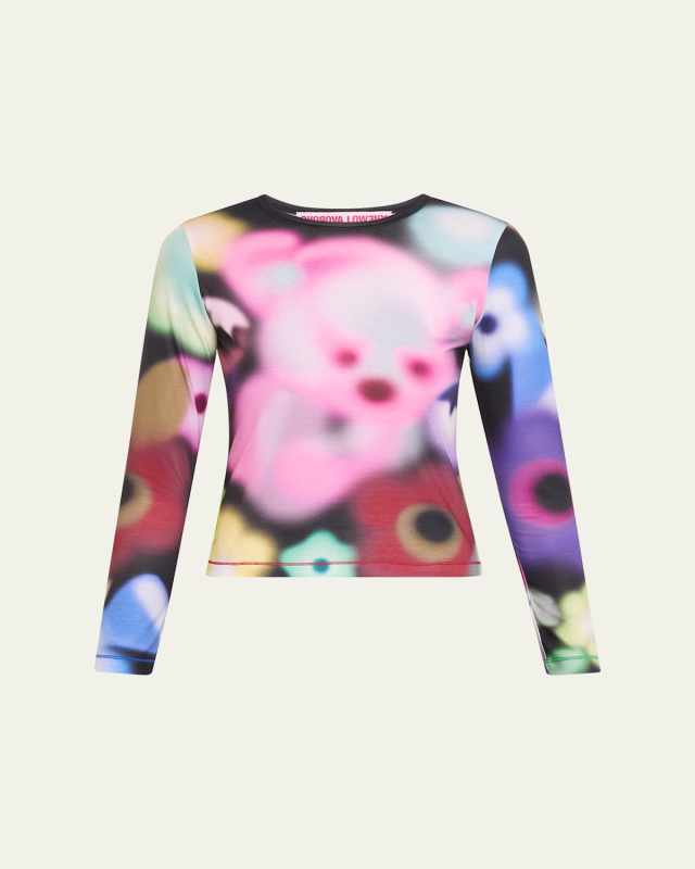 Airbrush Bear Fitted Jersey top